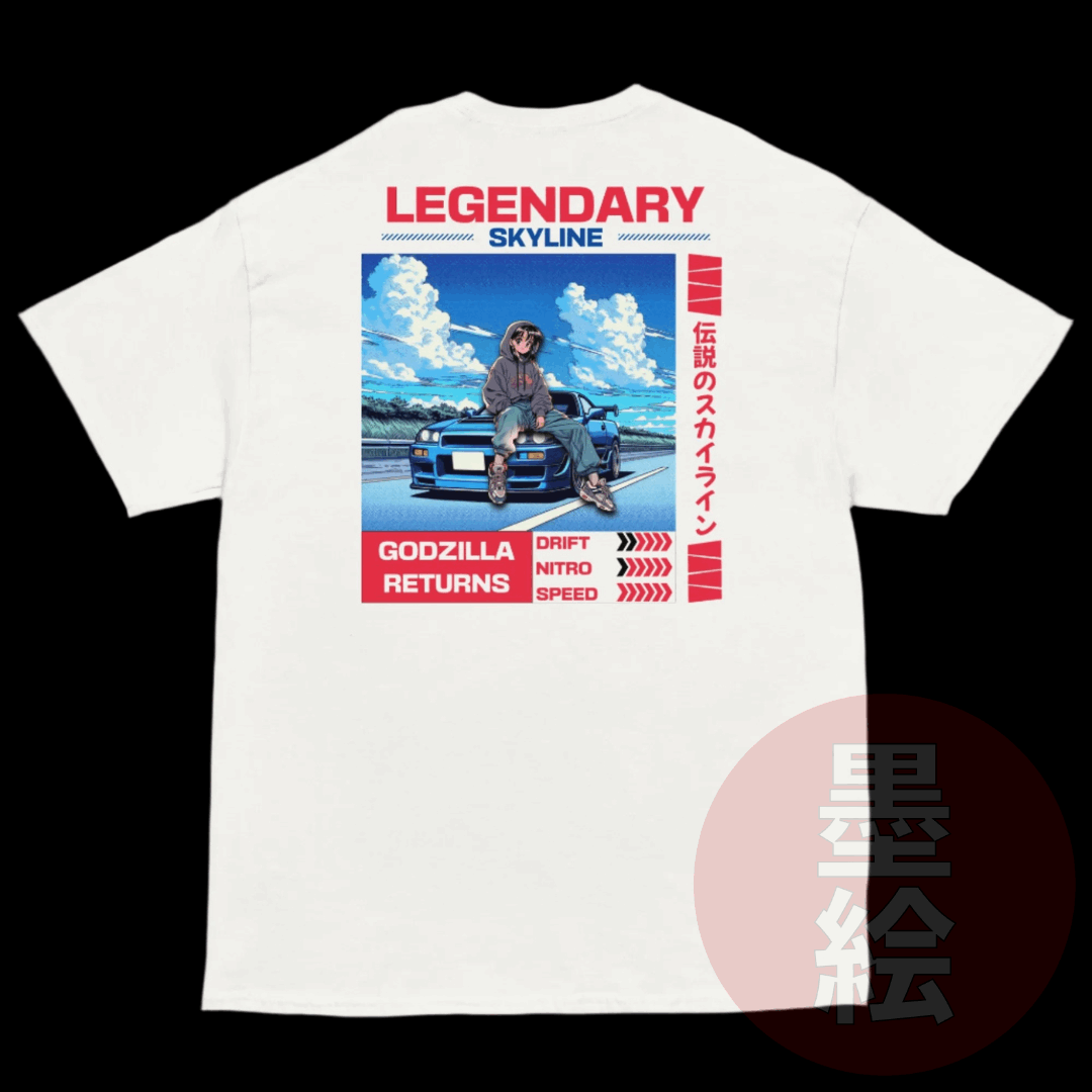 Anime Girl R34 Skyline Car T-Shirt – JDM Streetwear