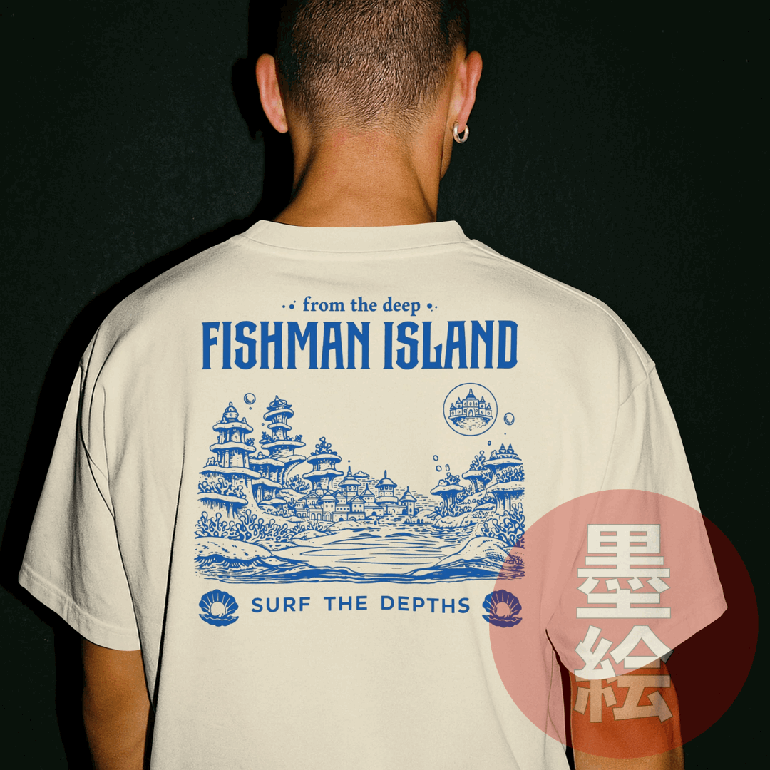 Fishman Island T-Shirt - Anime Inspired Streetwear Sumie Streetwear